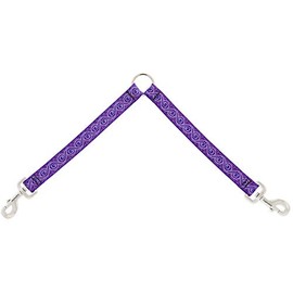 Coupler for Walking Two Medium or Larger Dogs Together, 1" Wide Jelly Roll Design by Lupine, 24" Long