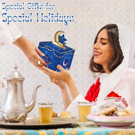 Eid Mubarak Money Box for Cash Gifts, Funny Pull Cash from Money Case for Ramadan Surprise, Novelty DIY Star Moon Lanterns Castles Cash Drawer for Islamic Muslim Al-Fitr Party Supplies