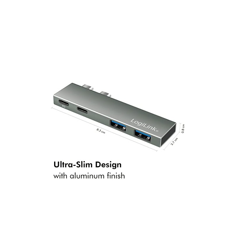 LogiLink USB 3.2 (Gen2x2) Multifunctional Hub with 4 Ports, PD
