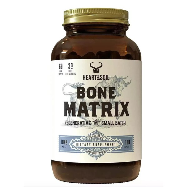 HEART & SOIL Grass-Fed Bone Matrix - 180 Capsules for