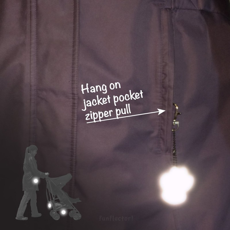 funflector Safety Reflector - Paw Print - Pink - 2-Pack