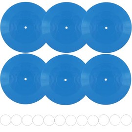 FACHPINT 6pcs Blue Records for Wall Aesthetic 12 Inch Vinyl Records Decor, Blank Vinyl Records for Graffiti, Fake Records Props, Record Wall Decor for Party Wedding Signing Hippie Room Decor