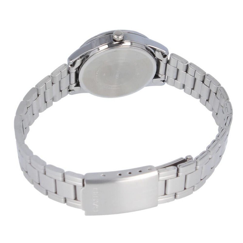 CASIO LTP-V005D-7B2 Women's Wristwatch, Quartz, Analog, Stainless Steel, Metal, Silver,