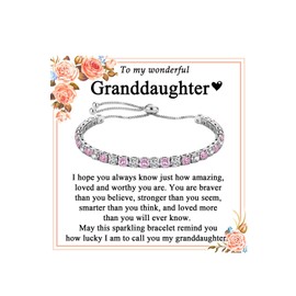 PDTU Gifts for Mum/Grandma/Auntie/Daughter/Granddaughter/Sister/Best Friend Cubic Zirconia Adjustable Bracelet Presents for Women Girls│Bracelets Birthday Christmas Gifts