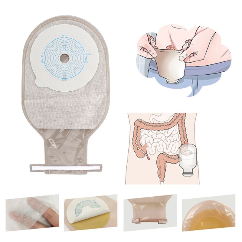 10pcs Colostomy Bag Disposable Adhesive One Piece Drainable Ostomy Pouch