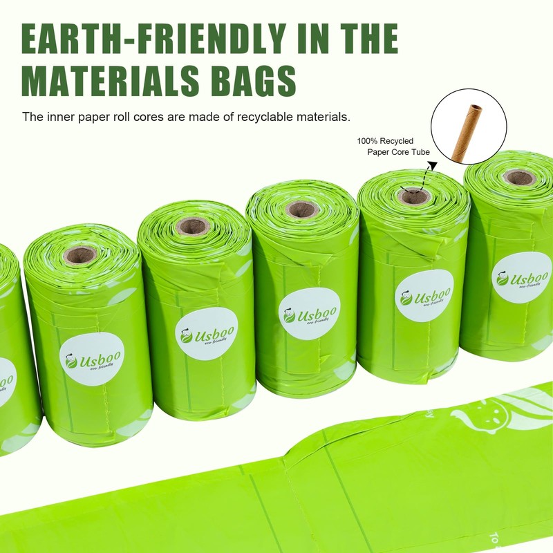 USBOO Biodegradable Disposable Diaper Bags, 200 Count, 1.0 Liters Capacity,