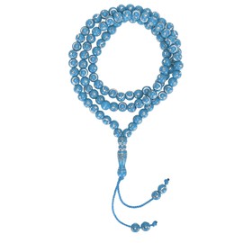Muslim Tasbih 99 Beads, Islamic Prayer Rosary Beads Muslim Grains Resin Gilding Islam 99 Prayer Beads Necklace Hand Bracelets(Blue)