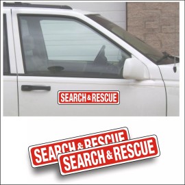 Magnum Magnetics 2X Magnet Magnetic Sign SEARCH & RESCUE fire department volunteer car truck BK