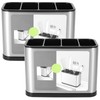 FAMIWIN 2PCS Silverware Cutlery Organizer, Stainless Steel Kitchen Utensil Holder