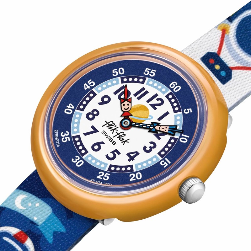 Flik Flak Unisex Kids Watch Casual Blue Bio-sourced Quartz Astrodreams