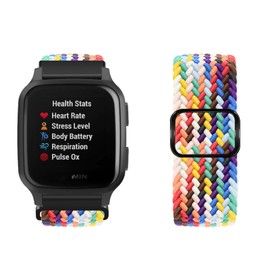 Elastic Nylon Bracelet for Garmin Venu Sq 2/Sq 2 Music - Braided Loop Band for Men and Women (DD)