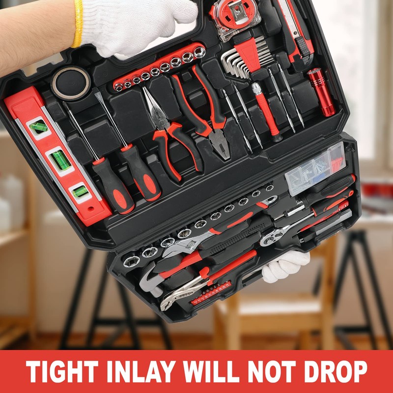 Yougfin 120 Piece Tool Set General Household Hand Kit with