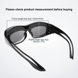 TINHAO Fit Over Glasses Sunglasses Polarized Wrap Around Sunglasses for Men Women with UV400 Protection for Driving(Black, Black)