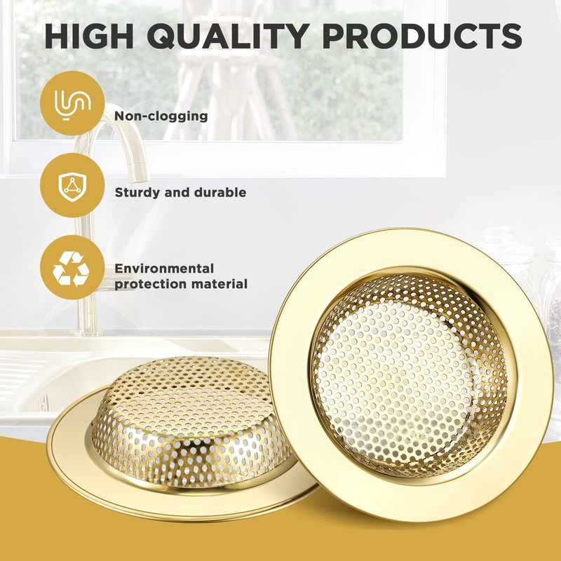 Retisee 2 Pcs Sink Strainer Stainless Steel Kitchen Sink Drain