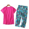 GTLY Womens Plus Size Pajama Sets Summer Cotton Sleepwear Ladies