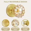 SHINY HANDLES Champagne Glass Crystal Door Knobs Interior,Passage Satin Brass/Brushed