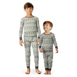 HonestBaby 1-Piece Family Matching Holiday Organic Cotton for Men, Women, Kids, Toddlers, Baby Boys, Girls, Unisex Pets, Pajama Chic, 18 Months