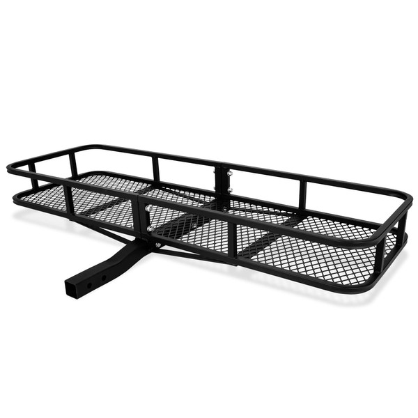 ARKSEN 60 x 20 Inch Angled Cargo Rack Carrier 500 Lbs Heavy Duty Capacity Tow Hitch, Luggage Storage Basket for Camping or Traveling, SUV, Pickup Truck or Car