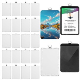 libfrnt 20 Pcs Sublimation ID Badge Holder Blanks, Vertical ID Card Holder