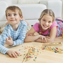 PARENCE.- Gioco Mikado in legno - Classico gioco da tavolo per bambini e adulti - Bastoncini colorati in scatola di legno - Destrezza e concentrazione ideali per la famiglia, i viaggi e i regali