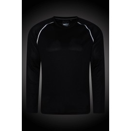 Mountain Warehouse Endurance Mens Top – Long Sleeves, Quick Dry T-Shirt, Highly Breathable Tee, UPF50 Protection Tee Shirt – for, Travelling, Walking, Gym Jet Black XS