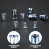 160 Pcs Rivet Nuts, Threaded Insert Nutserts Kit, Flat Head