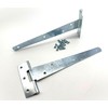 2PK 200mm Zinc Tee Hinges with Fixings. 8" T-Hinges for