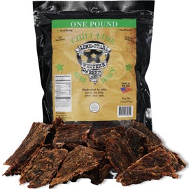 Lone Star Chili Lime Flavored Beef Jerky - 1 Pound Resealable Bag - Hickory Smoked Handcrafted Flavor - High Protein Healthy Meat Snack