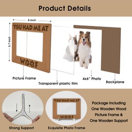 Wooden Photo Frame with Stand, Dog Paw Print Tabletop Picture Frame, You Had Me at Woof, Home Display Supplies, Gift for Her Him, Party Favor for Puppy Owner, 4" X 6" Photo -32