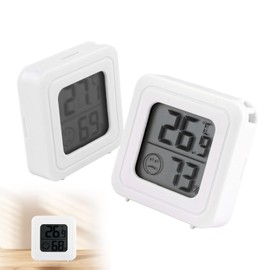 2 PCS Room Thermometer, Hygrometer Thermometer, Monitor Room Temperature Measuring Device, with Comfort Indicator Face Icon, Baby Room Greenhouse Home Reptile Terrarium Office Use