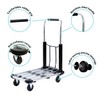 Foldable Push Cart Aluminum Alloy Platform Cart with 4-Wheel, 330-LB