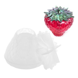 Strawberry Jar Resin Molds with Lids, Storage Jar Silicone Molds for Epoxy Resin, DIY Jewelry Storage Box, Trinket Box, Candle Holder, Home Ornament (Strawberry)