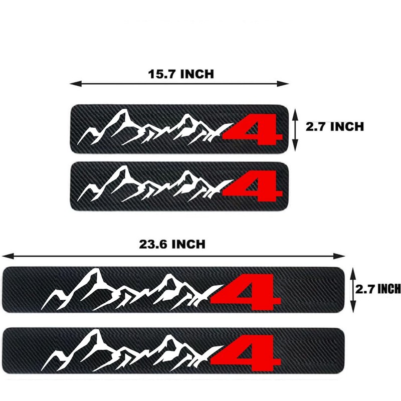 4Pcs Car Door Sill Protector Carbon Fiber Anti-Dirty Scuff Plate