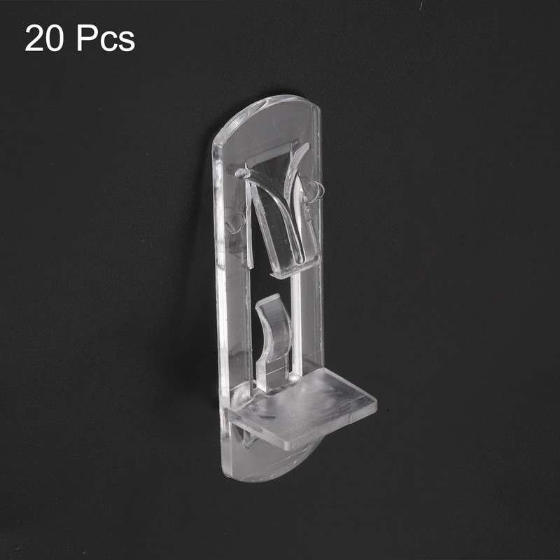 sourcing map 20pcs Cabinet Shelf Clips 5mm/0.2" Self-Locking Polycarbonate Plastic