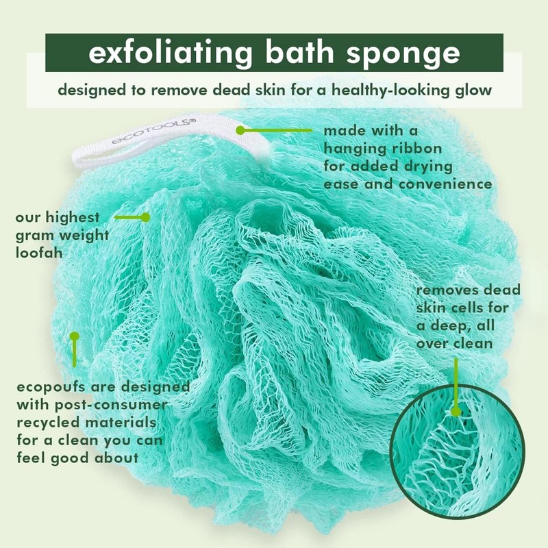 ECOTOOLS, Esponja de Baño para Exfoliar, Modelo Ecopouf