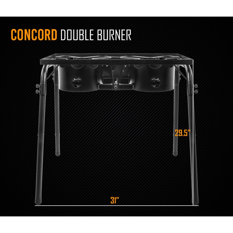 CONCORD Double Propane Burner, Outdoor 2 Burner Camping Stove