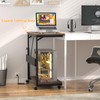 Besiost Computer Tower Stand with Power Strips, Height Adjustable PC