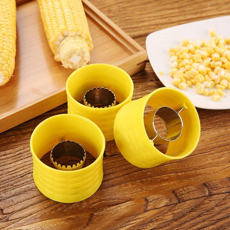 Corn Cob Stripper Stainless Steel Corn Peeler Splitter Remover Quick