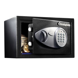 SentrySafe Medium Safe with Digital Keypad, Lock Box with Code has Interior Lining and Bolt Down Kit that Secures Pistol, Money, 0.41 Cubic Feet, 7.6 x 11.4 x 10.4 Inches, X041E