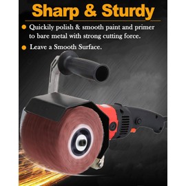 SHITIME 4.7" x 4" Abrasive Drawing Wheel Surface Conditioning Tool, 40 Grit Abrasive Drum for Metal Polishing Paint, Rust, Oxidation - 3/4" Quad Keyway for Hand held Polishing Machine (2 Pack)