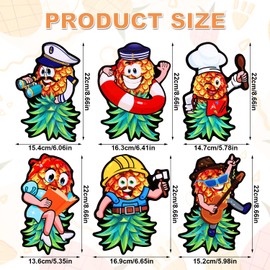 6pcs Upside Down Pineapple Magnet, Funny cruise door magnets Cute Cruise Magnets Magnetic Decorations Cruise Door Decorations Magnetic for Refrigerator Fridge Decor(Cruise Career Style)