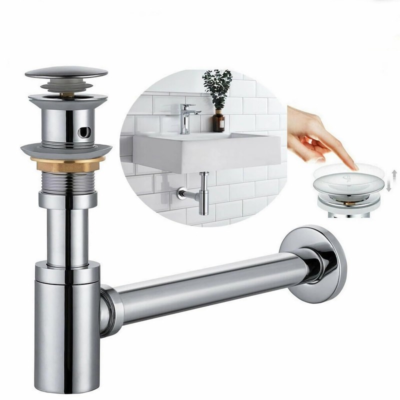 Sink Siphon Drain Fitting Pop-Up Drain Valve Drain Overflow Siphon