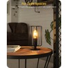 GOEBLESON Industrial Small Table Lamp, Small Bedside Lamp with Dimmable