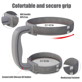 Yoelike - 5 Colors - New Upgrade Adjustable Handle Fit for 20 Oz to 40 Oz of YETI, RTIC, Ozark Trail, Simple Modern, Beast, SUNWILL, ALOUFEA, All Brand Travel Tumbler Cup Mug Bottle BPA FREE (Gray)