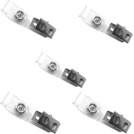 5Pcs Transparent PVC Badge Holder with Metal Clips, ID Card Holders with Straps, Straps for Id Cards and Card Holders Badge Holders