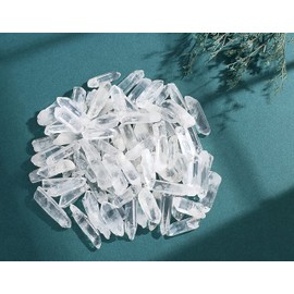 DUQGUHO Crystals Bulk Natural Clear Quartz Crystal Points Irregular Tumbled Polished Raw Crystal Stones for Jewelry Making Plants Succulent Vase Filler Home Decorative Stones 1.18-2" 100 g