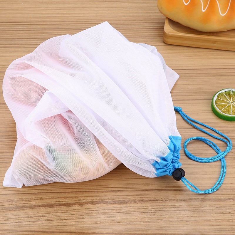 16Pcs Reusable Washable Vegetable Fruit Mesh Bags Storage Pouch with