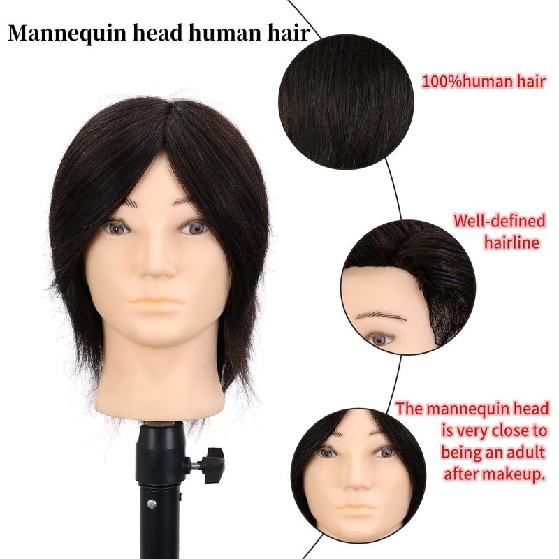 Male Mannequin Head 8 Inch Barber Mannequin Head for Cutting