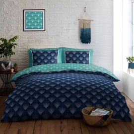 GC GAVENO CAVAILIA Poly Cotton Duvet Cover Sets, Reversible Geometric Bedding Set With Pillow Cases, Printed Bed Covers Double Bed (200x200 cm)