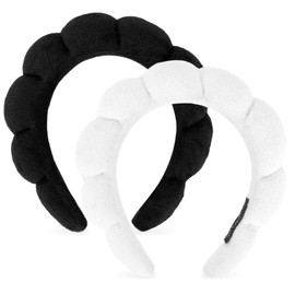 Araluky Women Spa Headband for Washing Face Makeup Headband Puffy Sponge Headbands Skincare Headbands for Women Girls Terry Cloth Headband for Skincare Makeup Removal Shower